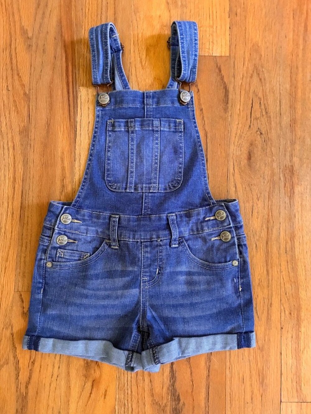 Justice Girls Denim Short Overalls / Shortalls Size 7